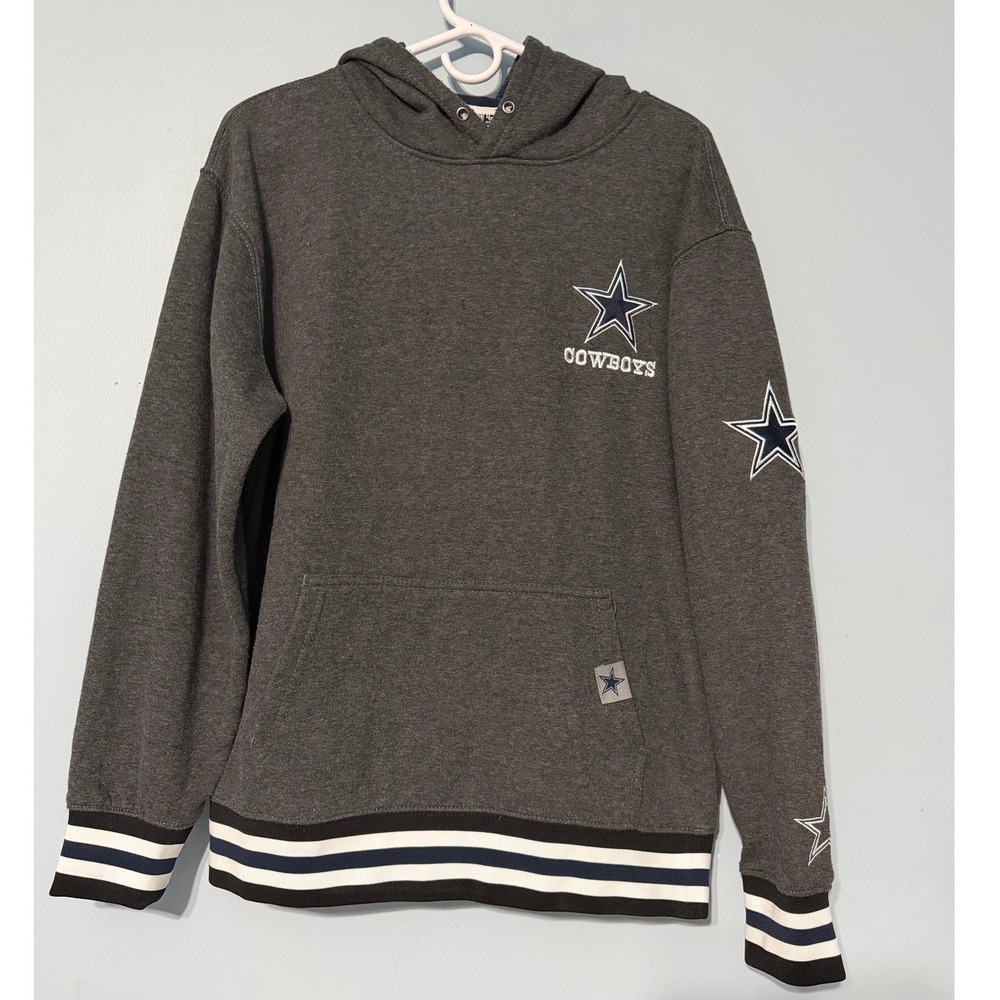 NFL Ultra Game Men's Small Dallas Cowboys Hoodie Gray Pullover Sweatshirt 2202